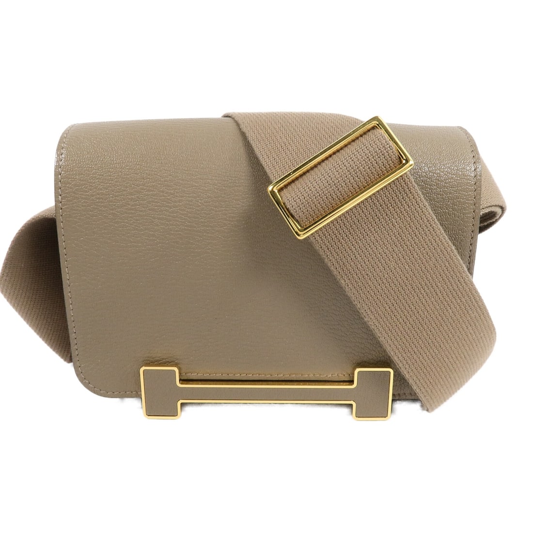 Hermes Geta Chevre Goatskin Shoulder Bag Etoupe Gray (1 of 15)