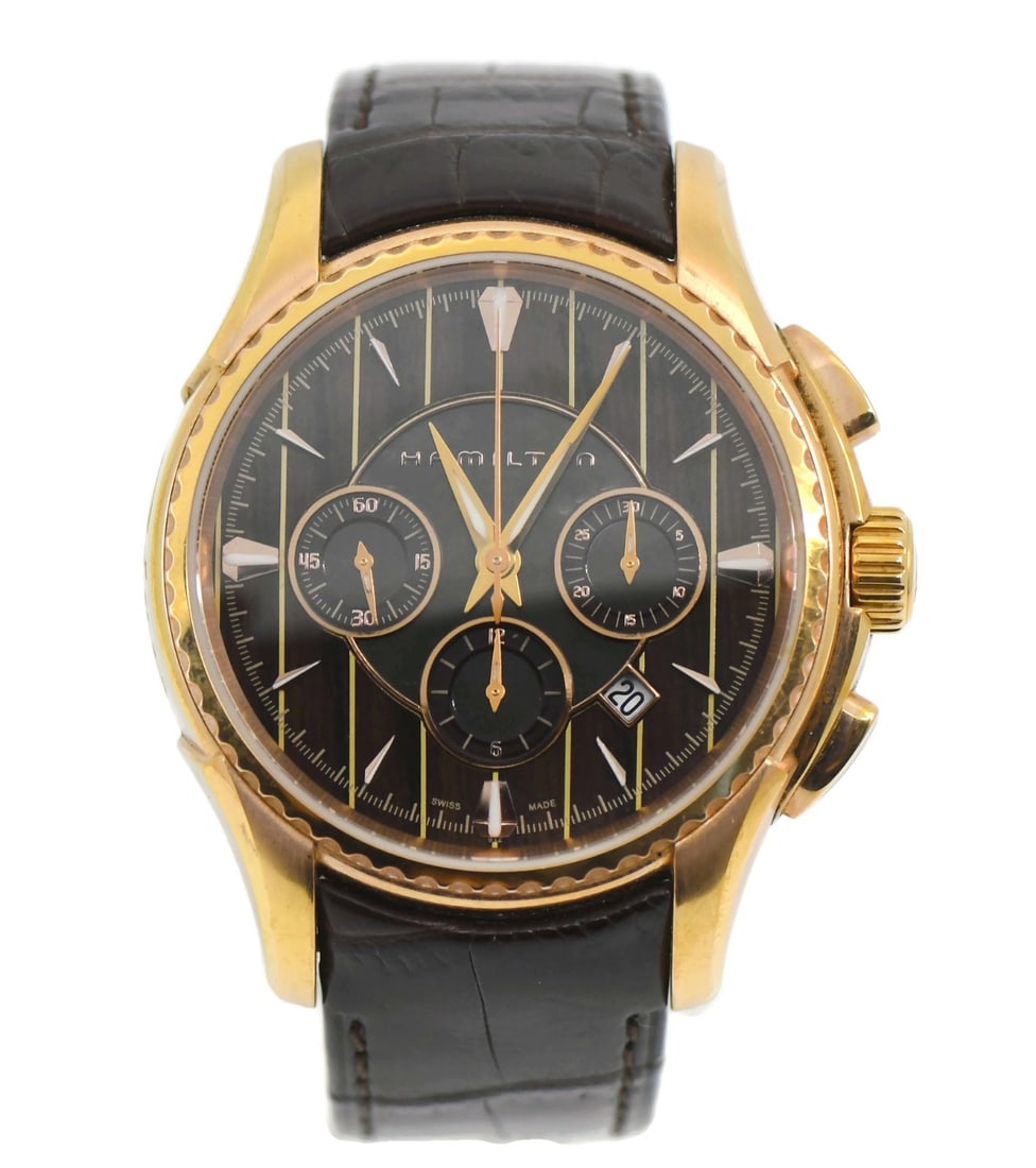 Hamilton H346460 Riva Chronograph wristwatch with box papers: Hamilton H346460 Riva Chronograph wristwatch with box papers Hamilton Riva chronograph wristwatch with an automatic mechanical movement and analog display. This men's watch features a stainless steel 