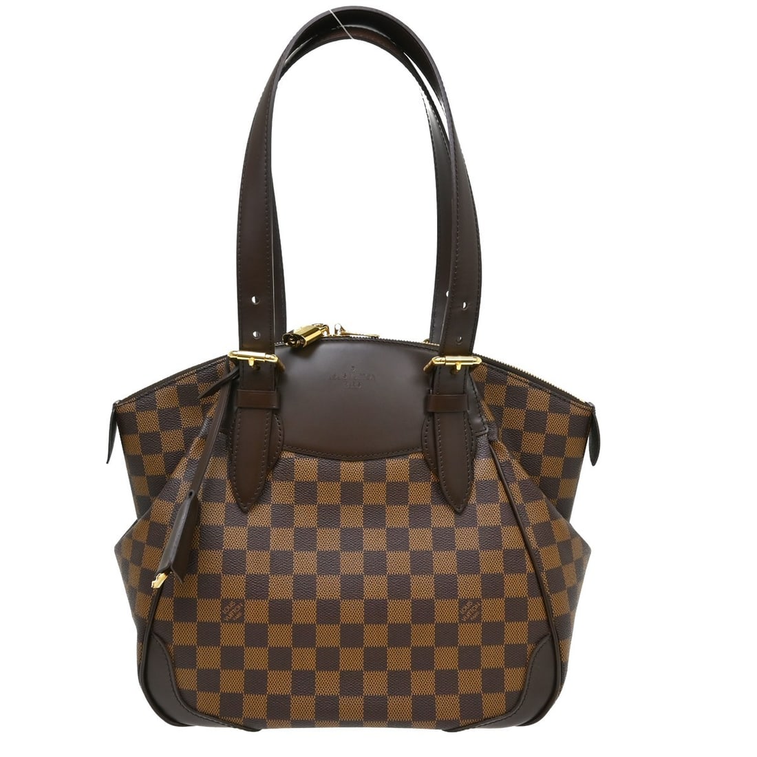 Louis Vuitton Verona MM Brown Damier Canvas Zip Handbag N41118 (1 of 8)