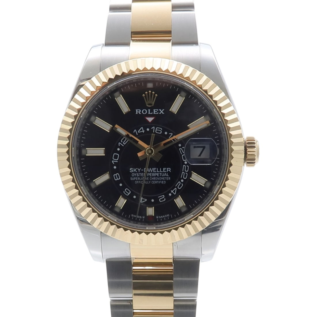 Rolex 336933 Sky Dweller mens automatic wristwatch steel 18K yellow gold: Rolex 336933 Sky Dweller mens automatic wristwatch steel 18K yellow gold Rolex Sky-Dweller reference 336933 automatic wristwatch for men with a black dial and a stainless steel and 18K yellow gold con
