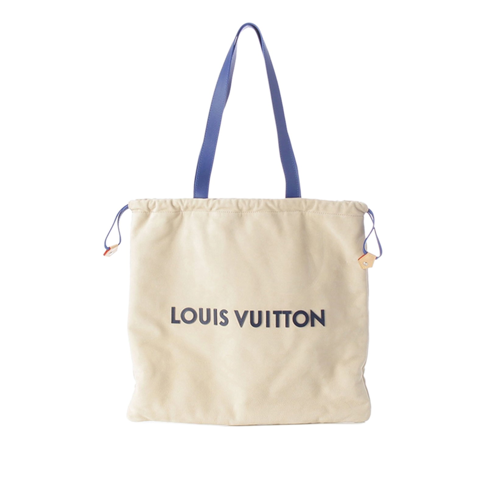 Louis Vuitton Nubuck Dust Bag Tote White Leather Handbag: Louis Vuitton Nubuck Dust Bag Tote White Leather Handbag A Louis Vuitton Nubuck Dust Bag Tote crafted in leather with flat straps, an open top with drawstring closure, and an interior zip pocket. Made
