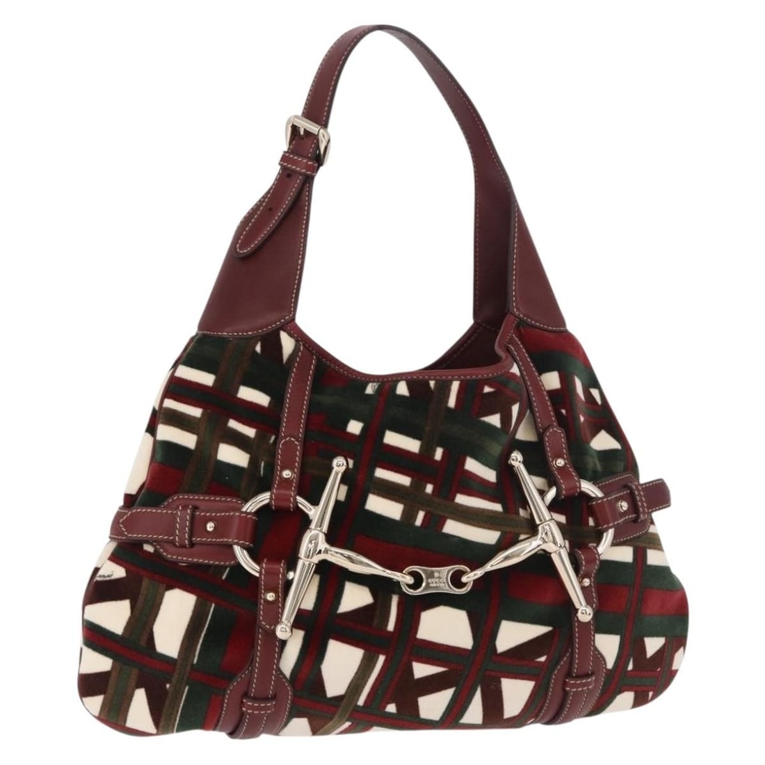 Gucci Jackie Vintage Shoulder Bag in Green Canvas: Gucci Jackie Vintage Shoulder Bag in Green Canvas Vintage Gucci Jackie shoulder bag in green canvas with leather trim. Made in Italy, this women's bag is presented in excellent overall condition with 