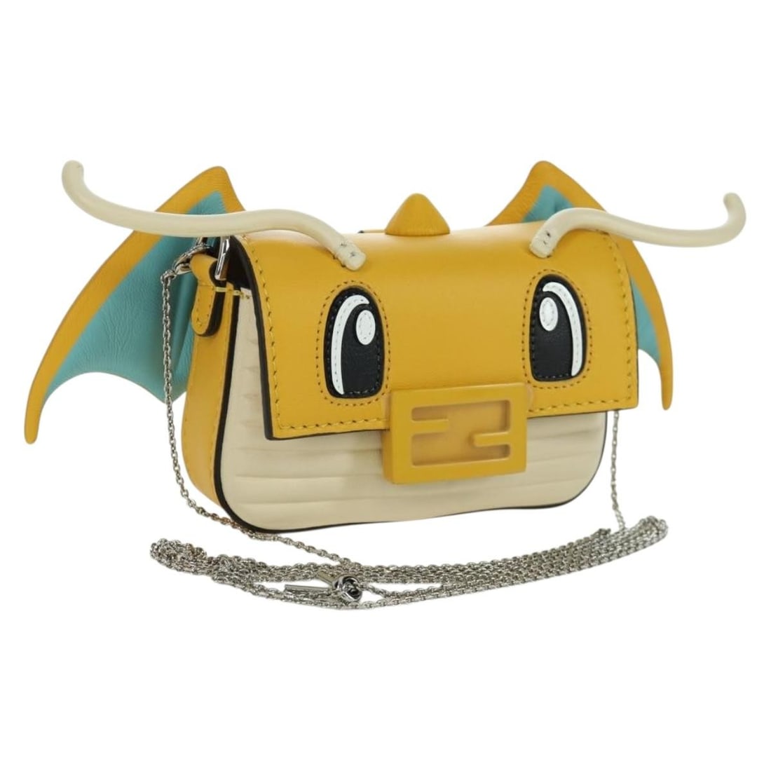 FENDI FRGMT POKEMON Nano Bucket Dragon Shoulder Bag Yellow Leather (1 of 18)