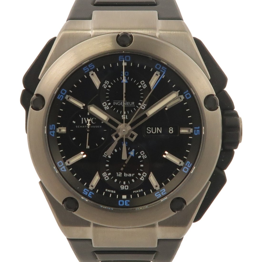 IWC IW386503 Ingenieur Double Chronograph automatic titanium wristwatch (1 of 12)