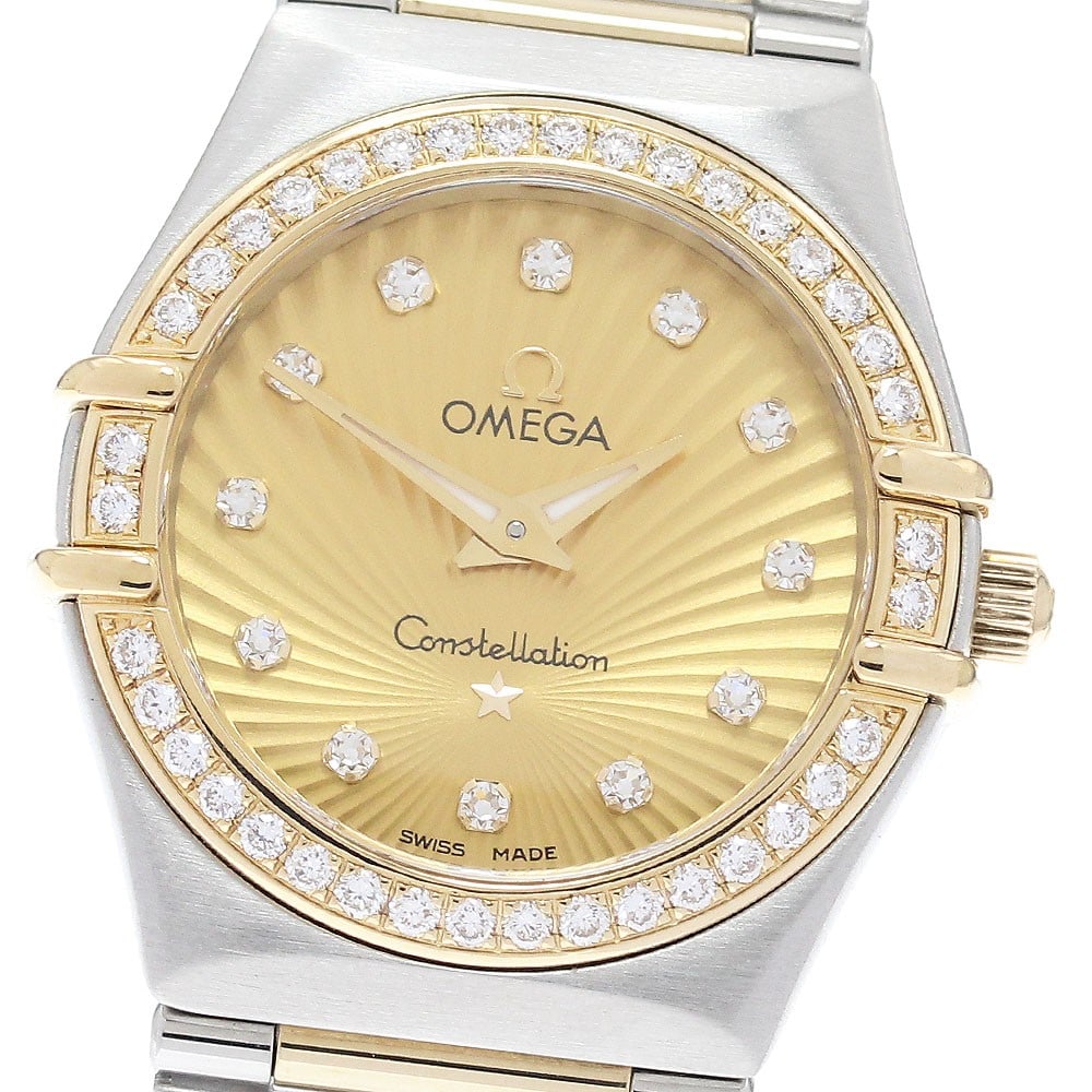 OMEGA Constellation Mini 160th Anniversary Womens Quartz Watch 111.25.26.60.58.001: OMEGA Constellation Mini 160th Anniversary Womens Quartz Watch 111.25.26.60.58.001 OMEGA Constellation Mini 160th Anniversary ladies wristwatch with a quartz movement and a gold dial. This watch-only 