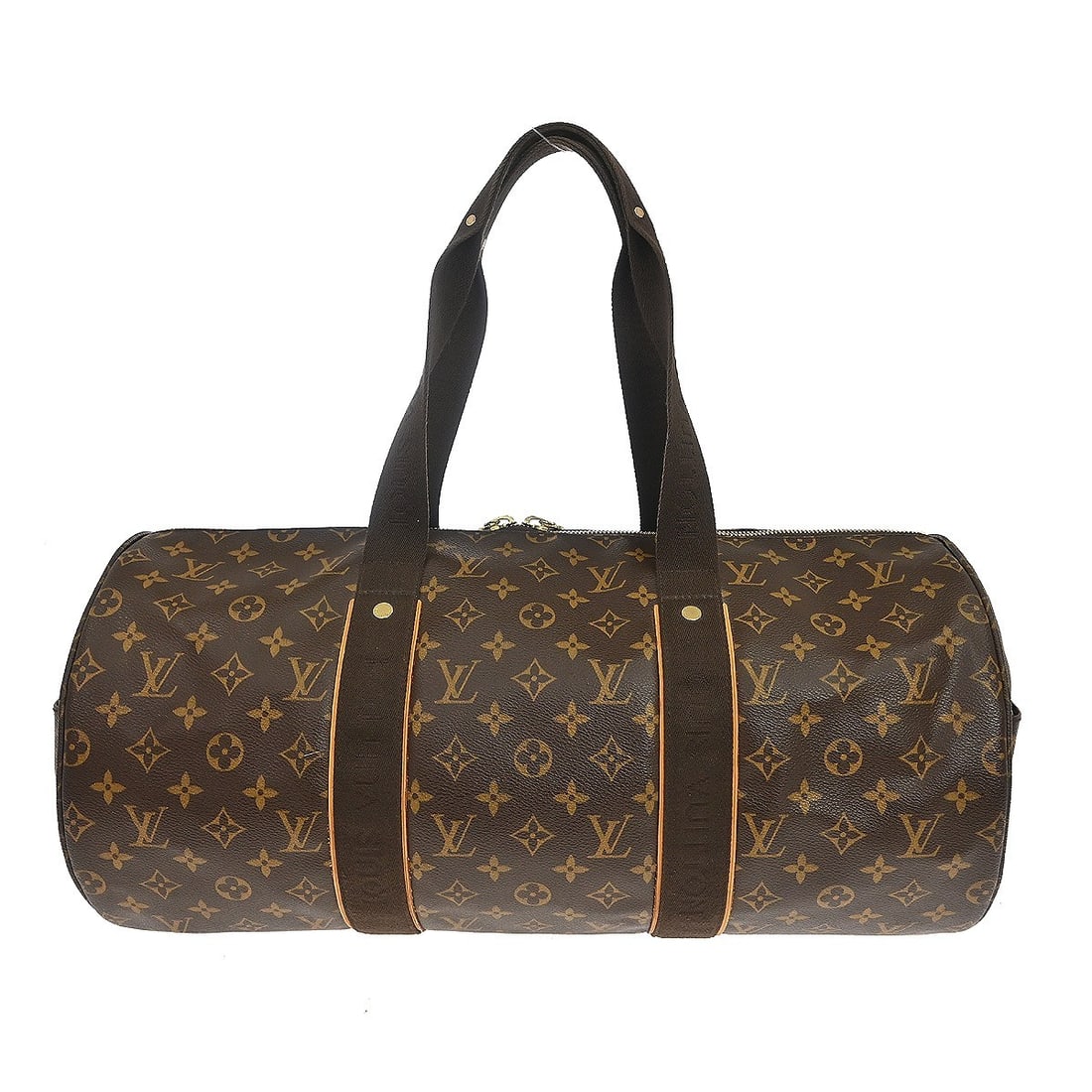 Louis Vuitton M97036 Sporty Bobur Monogram Canvas Duffle Bag: Louis Vuitton M97036 Sporty Bobur Monogram Canvas Duffle Bag Louis Vuitton Monogram Sporty Bobur Sports Bag in brown Monogram canvas and leather, designed in a duffle style for travel. It features a z