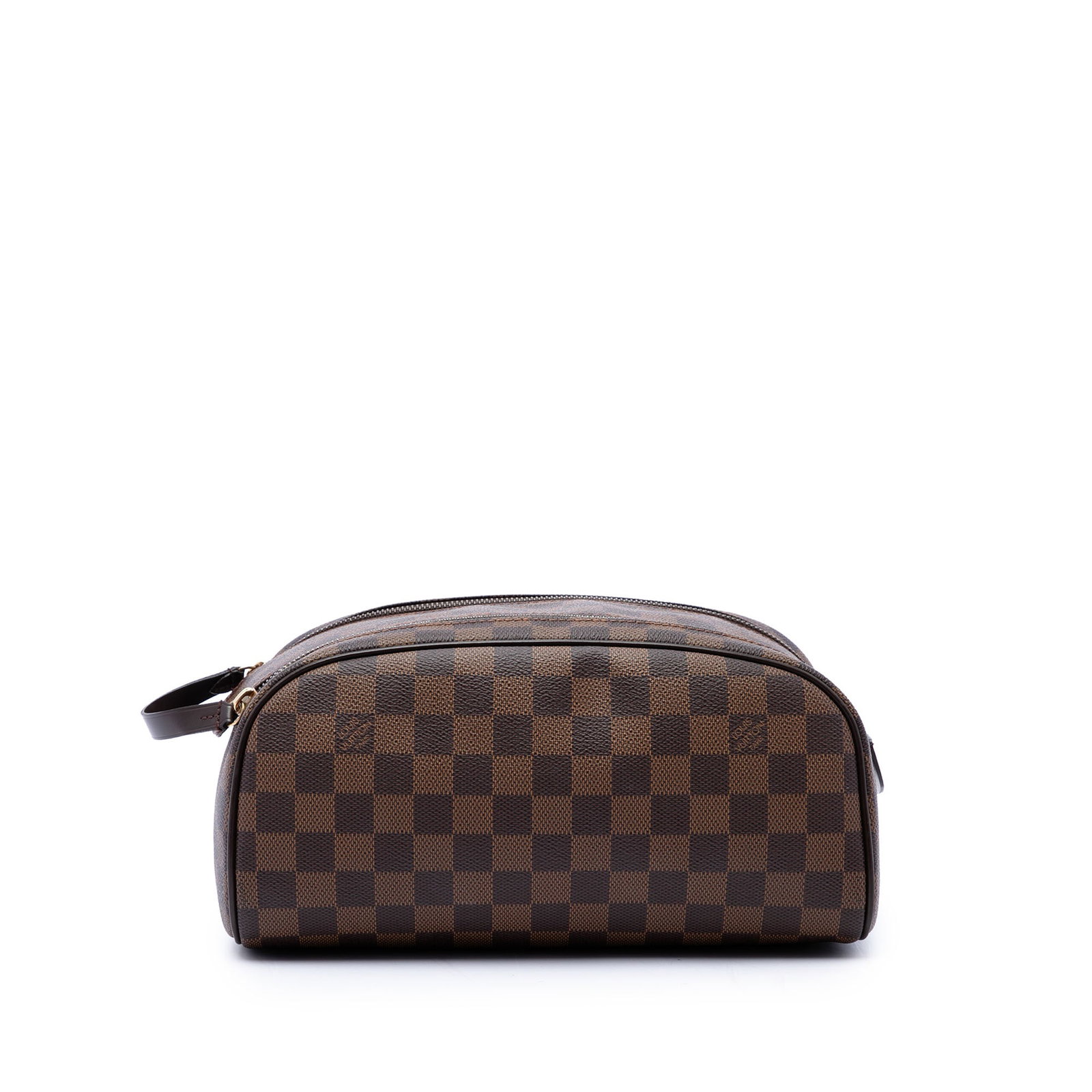 Louis Vuitton Damier Ebene Toiletry Pouch King Size Brown: Louis Vuitton Damier Ebene Toiletry Pouch King Size Brown Louis Vuitton Damier Ebene King Size Toiletry pouch in brown fabric with a structured design and practical storage layout. It features two zip