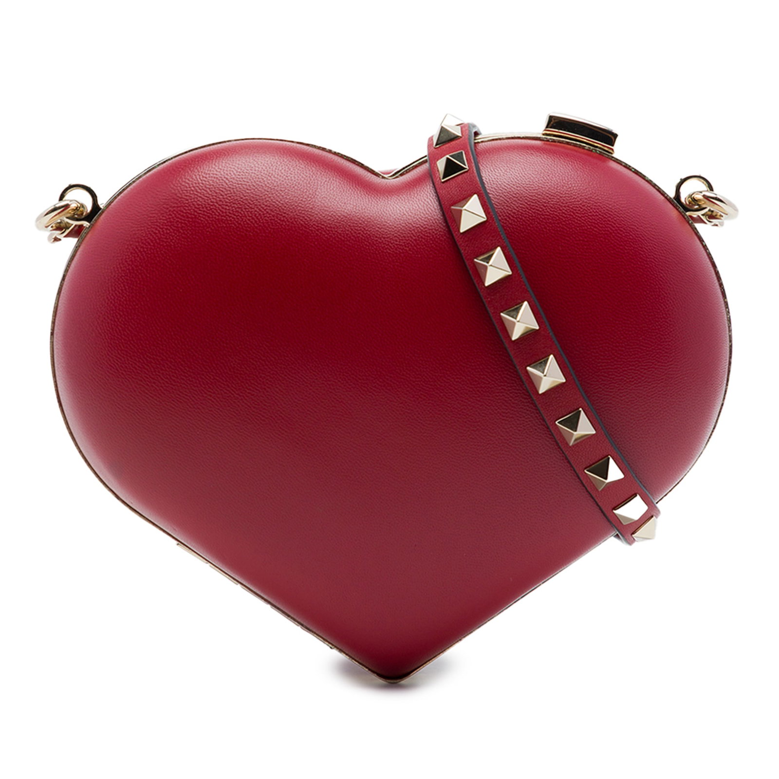 Valentino Carry Secrets Heart Minaudiere Leather Rockstud Crossbody Bag (1 of 6)