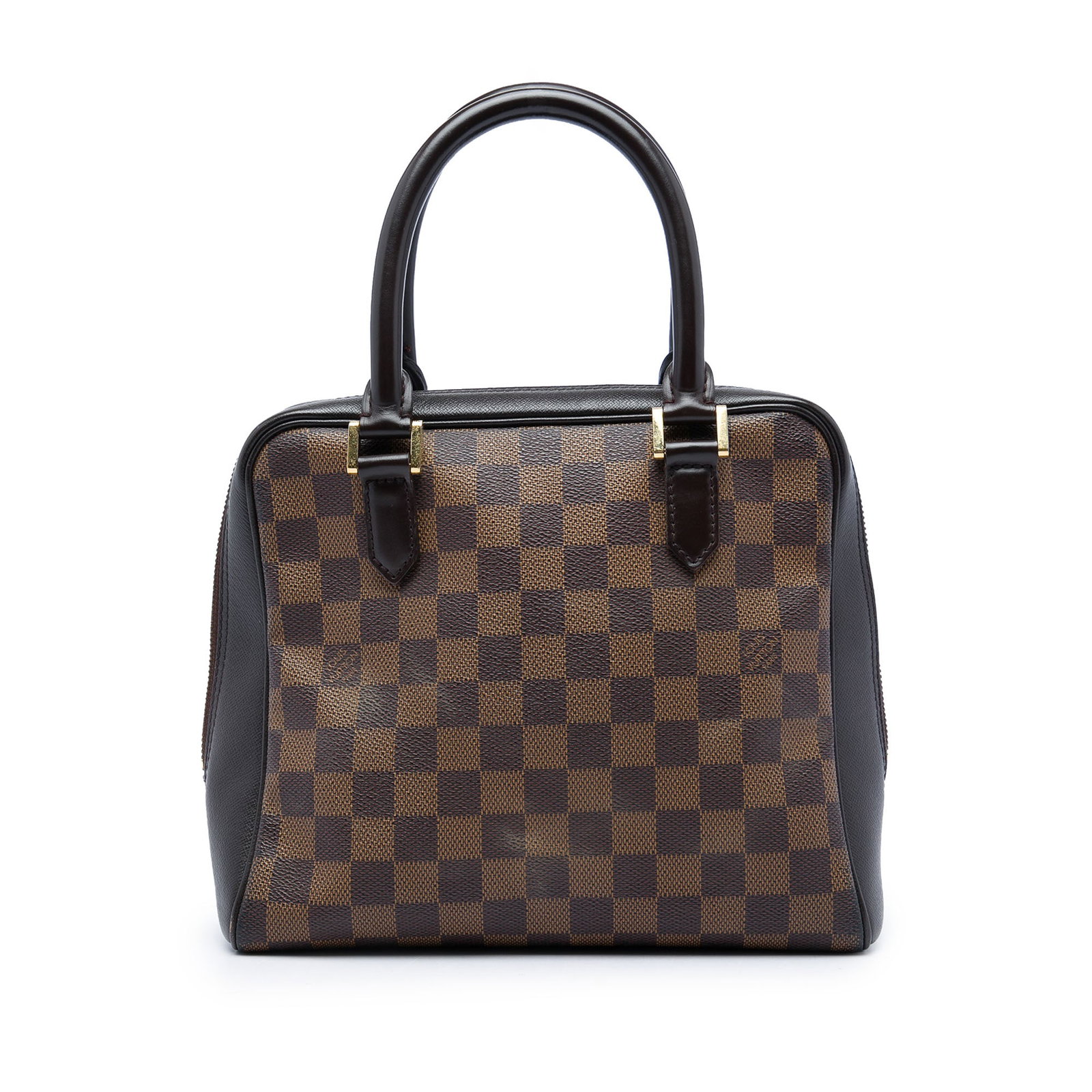 Louis Vuitton Brera Damier Ebene Brown Handbag: Louis Vuitton Brera Damier Ebene Brown Handbag Louis Vuitton Brera in Damier Ebene canvas with leather trim and rolled leather handles. This bag features dual zip top closures and an interior zip pock