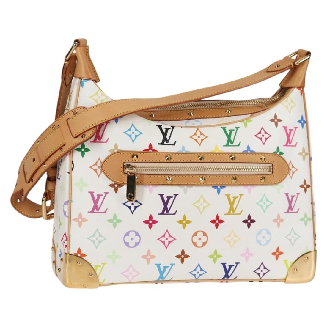 Louis Vuitton M92660 Boulogne White Monogram Multicolor Shoulder Bag: Louis Vuitton M92660 Boulogne White Monogram Multicolor Shoulder Bag Louis Vuitton Monogram Multicolor Boulogne Bag in white Monogram Multicolor Canvas. This women's shoulder bag was made in France an