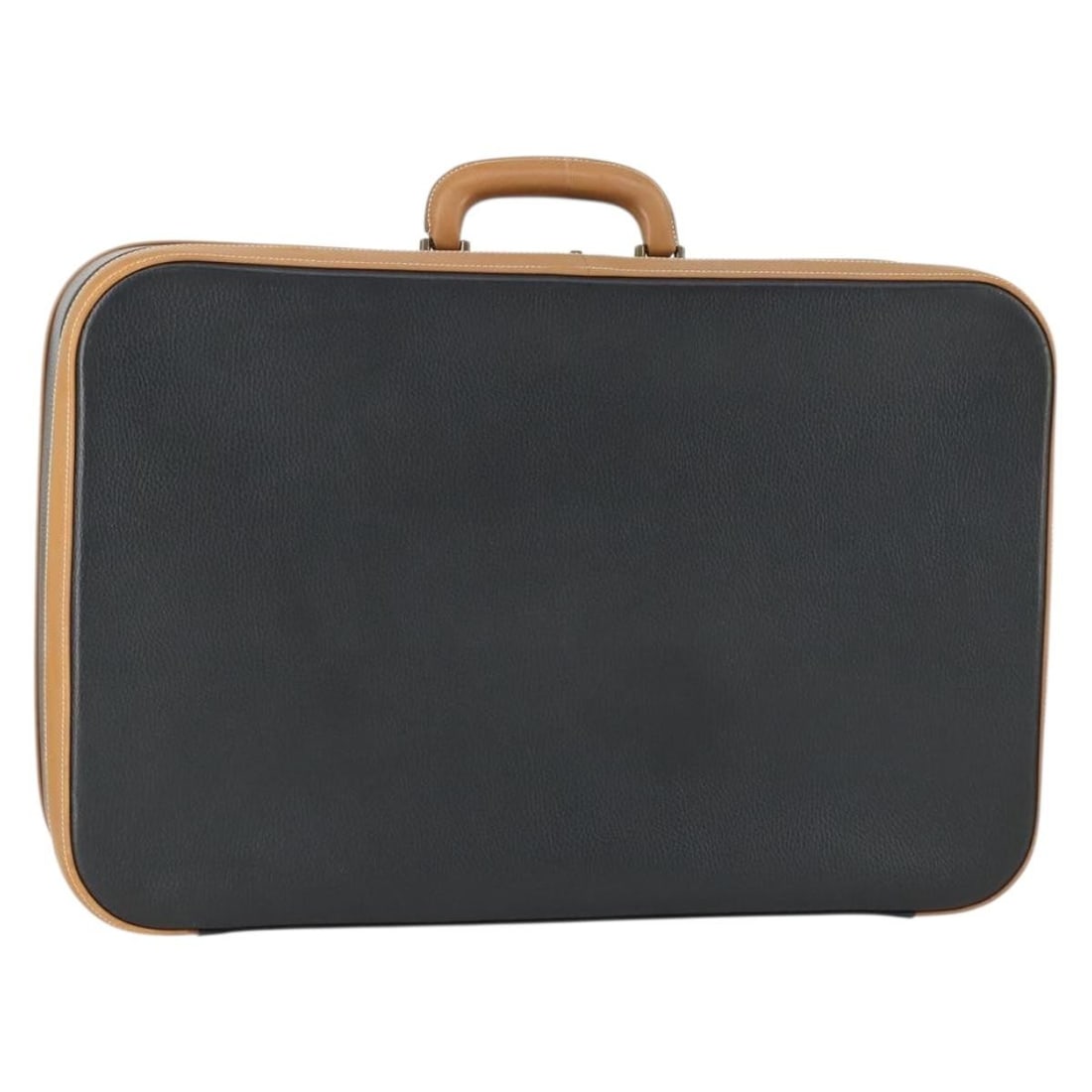 Black Leather Trunk by Hermes Large French Luggage Case: Black Leather Trunk by Hermes Large French Luggage Case This is an HERMES trunk crafted from black leather, featuring a structured silhouette. Made in France, the trunk is designed for durability and 