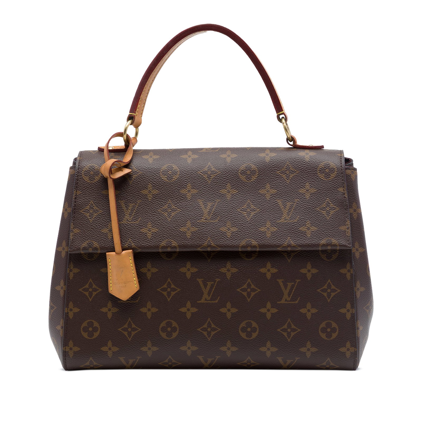 Louis Vuitton Cluny MM Monogram Canvas Shoulder Bag: Louis Vuitton Cluny MM Monogram Canvas Shoulder Bag The Louis Vuitton Monogram Cluny MM is a structured handbag with the house's monogram canvas body, a flat vachetta leather top handle, and a flap wi