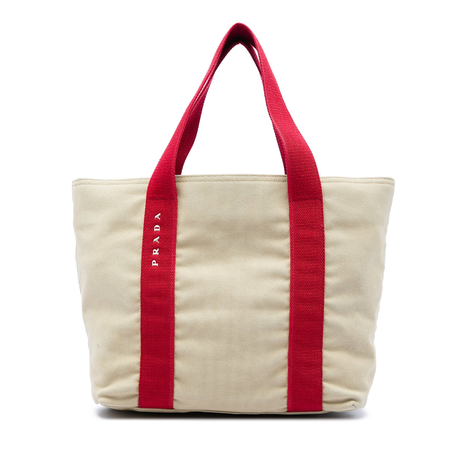 Prada Canvas Sport Tote Bag Brown Fabric Italy: Prada Canvas Sport Tote Bag Brown Fabric Italy Prada Canvas Sport Tote in brown fabric with flat handles, an open top, and an interior zip pocket. Made in Italy. Condition is B+ with visible wear and 