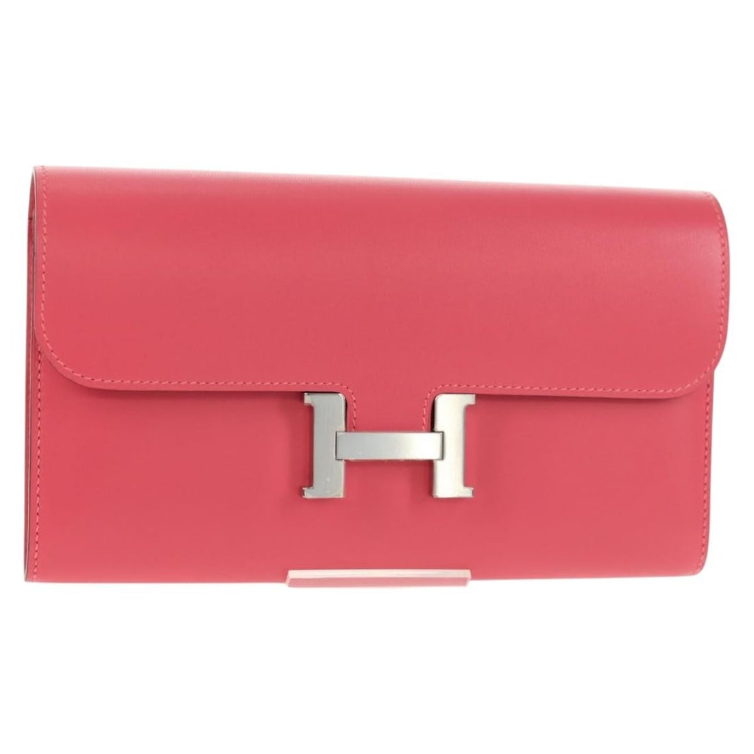 Hermes Constance Pink Leather Long Wallet with Box: Hermes Constance Pink Leather Long Wallet with Box Authentic Hermes Constance long wallet in pink leather. This women's wallet is made in France and includes the item box. Condition is ranked A, showi