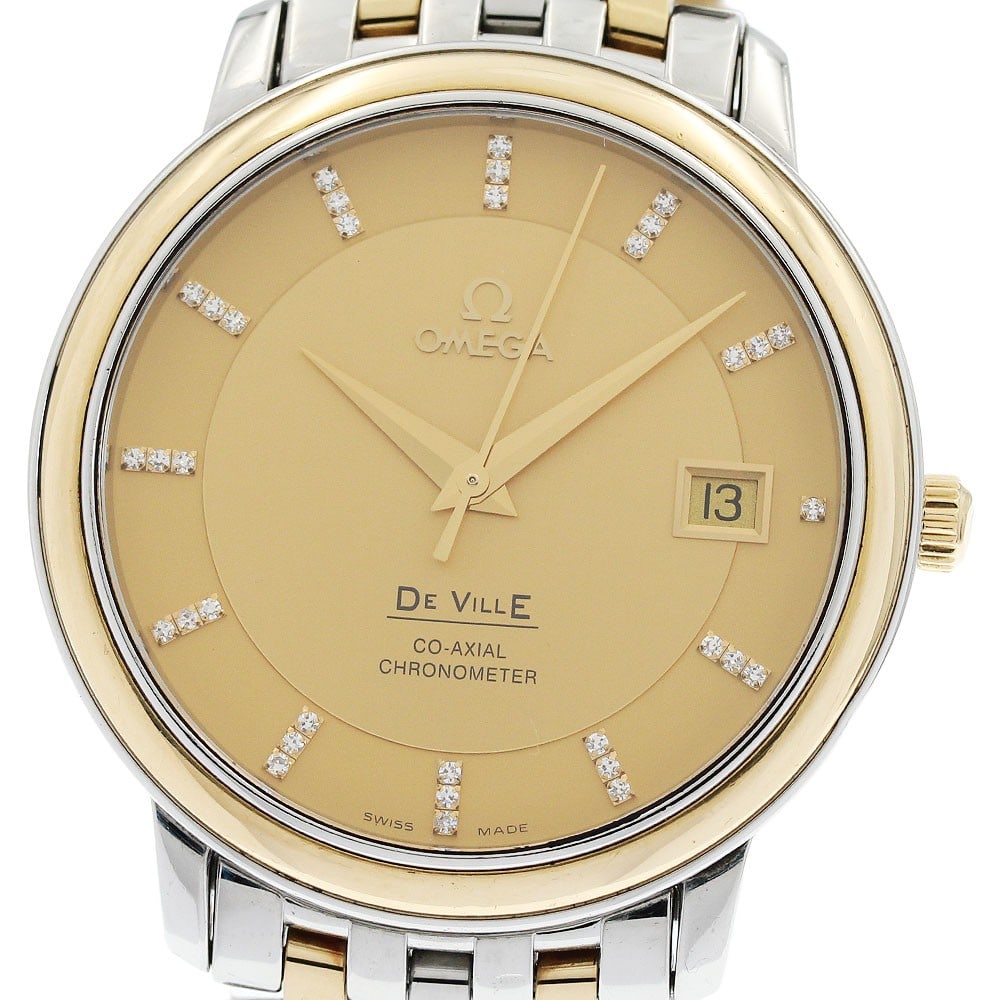 OMEGA De Ville Prestige 4374.15 mens automatic watch with date: OMEGA De Ville Prestige 4374.15 mens automatic watch with date Omega De Ville Prestige men's wristwatch with an automatic movement and date function. This watch features a gold dial and a stainless st