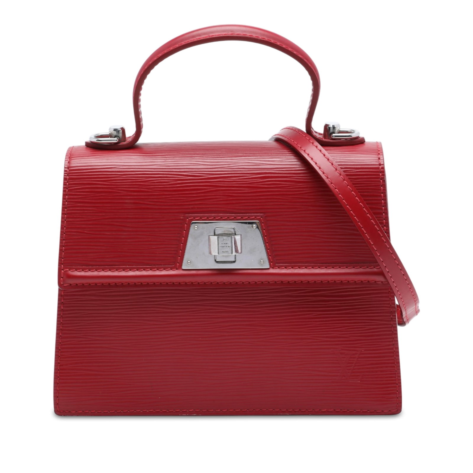 Louis Vuitton Sevigne Epi Leather Satchel Bag Red (1 of 7)