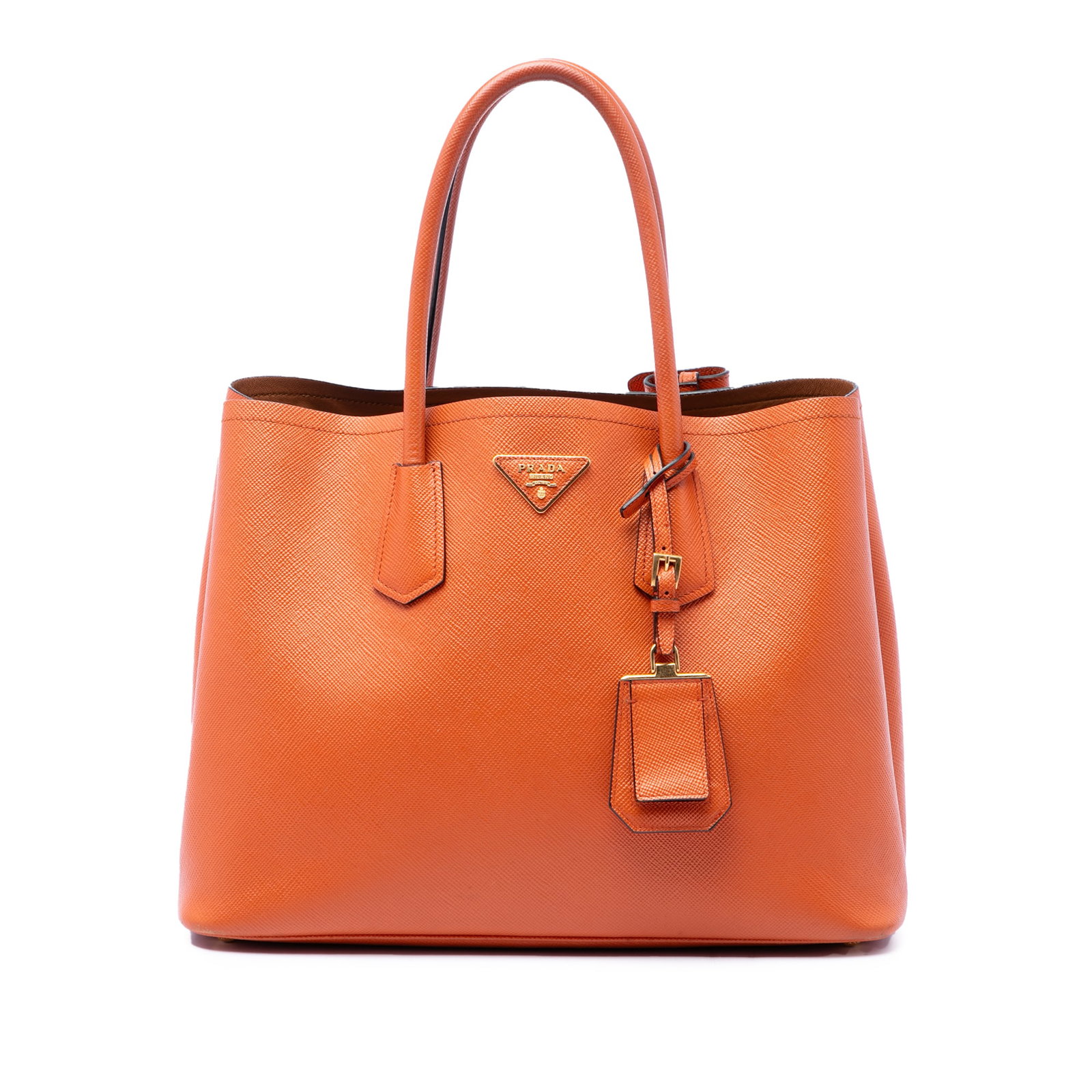 Prada Saffiano Cuir Medium Double Handle Leather Satchel (1 of 6)
