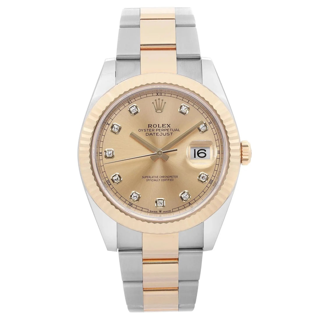 Rolex Datejust 41 Mens Watch Steel 18K Gold Diamond Dial Ref 126333G (1 of 6)
