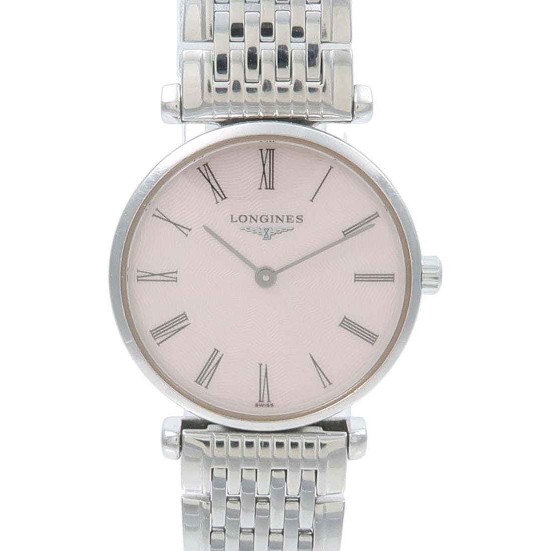 LONGINES 42099486 Grande Classique womens quartz wristwatch pink steel: LONGINES 42099486 Grande Classique womens quartz wristwatch pink steel Longines Grande Classique De wristwatch for women with a quartz movement and stainless steel construction. This Swiss-made watch 