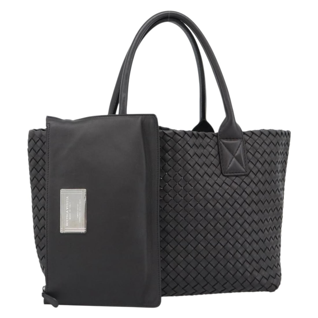 Bottega Veneta Intrecciato Cabas PM Dark Brown Leather Tote: Bottega Veneta Intrecciato Cabas PM Dark Brown Leather Tote Bottega Veneta Intrecciato Cabas PM tote bag in dark brown leather. Made in Italy, this women's tote includes a dust bag and pouch. Conditio