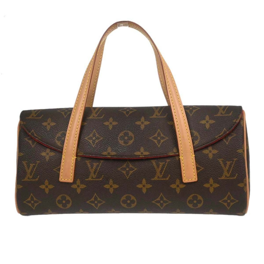 Louis Vuitton Sonatine Monogram Canvas Handbag Brown M51902: Louis Vuitton Sonatine Monogram Canvas Handbag Brown M51902 Vintage Louis Vuitton Sonatine handbag in brown Monogram canvas and leather with a magnetic closure. This medium handbag features a brown ha