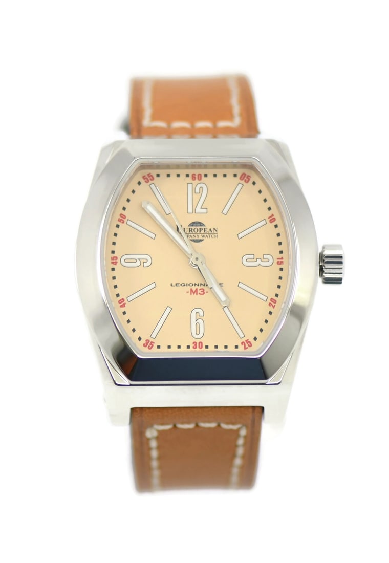 European Company Watch Legionnaire automatic wristwatch stainless steel LM3 35mm: European Company Watch Legionnaire automatic wristwatch stainless steel LM3 35mm Pre-owned European Company Watch Legionnaire men's wristwatch with a mechanical automatic movement and analog display. 