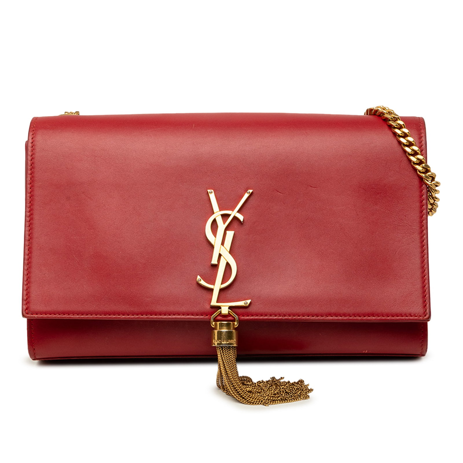 Saint Laurent Kate Medium Red Leather Tassel Chain Crossbody (1 of 6)