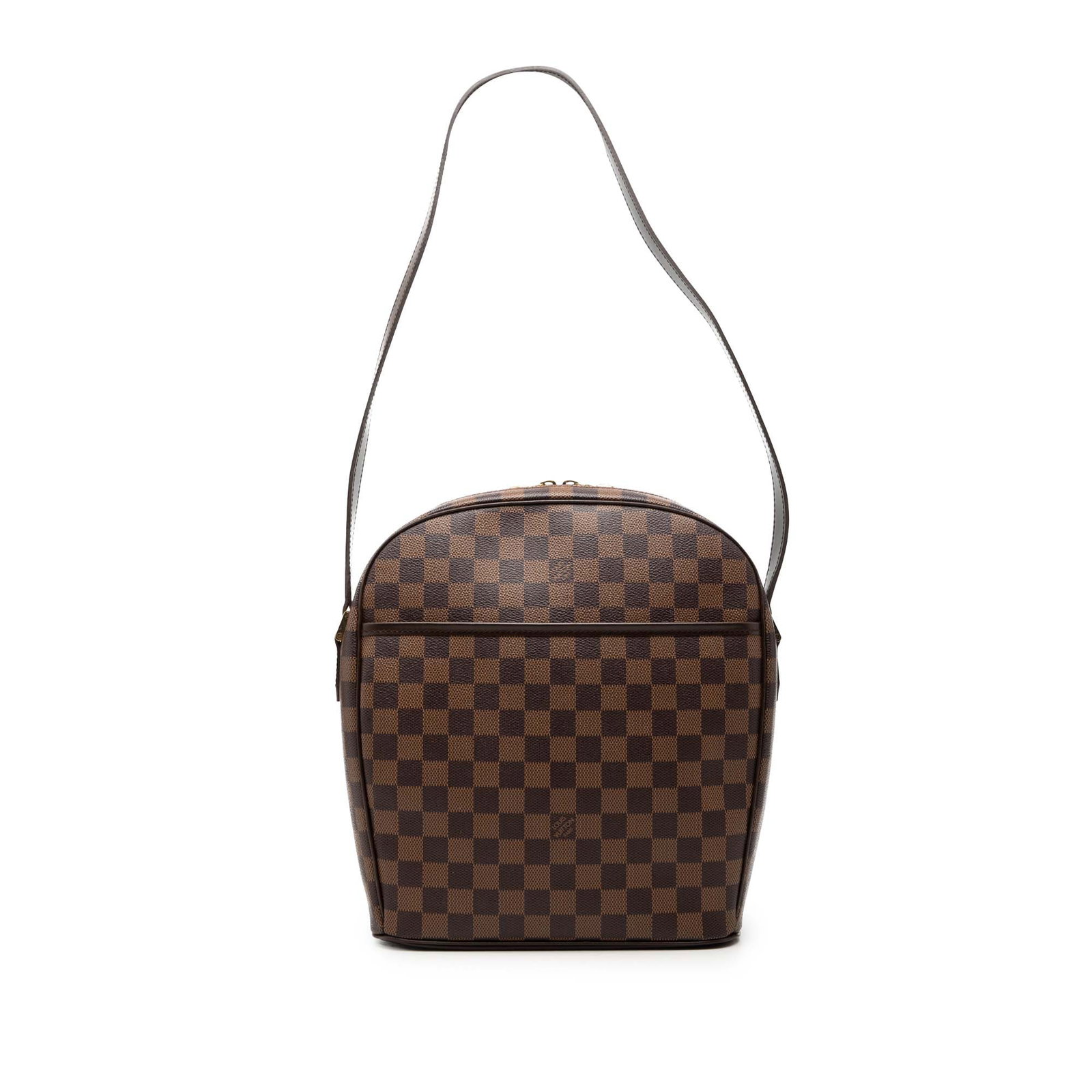 Louis Vuitton Ipanema GM Damier Ebene canvas bag: Louis Vuitton Ipanema GM Damier Ebene canvas bag The Louis Vuitton Damier Ebene Ipanema GM is a stylish shoulder bag crafted from signature Damier Ebene canvas with leather trim. It features a flat le