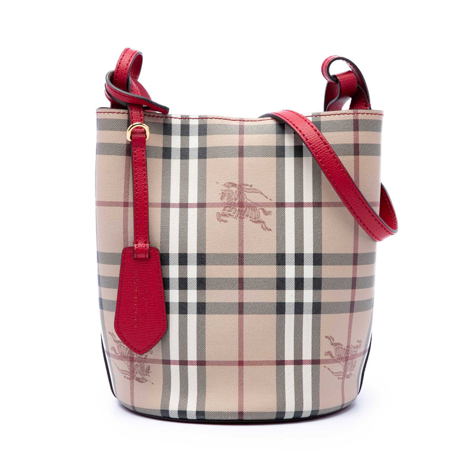 Burberry Lorne Bucket Bag in Haymarket Check Coated Canvas (1 of 7)