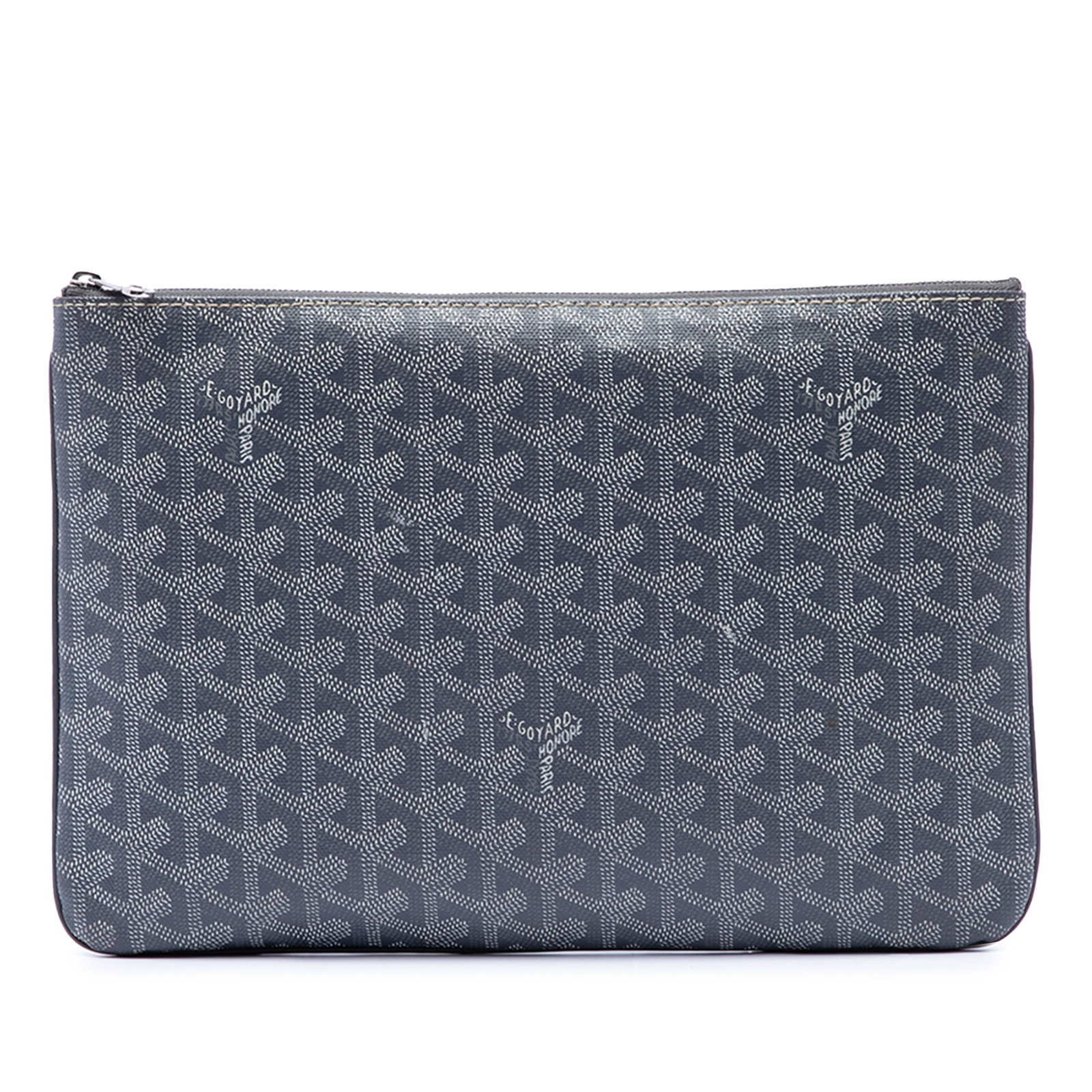 Goyard Goyardine Senat MM zip pouch gray coated canvas (1 of 6)