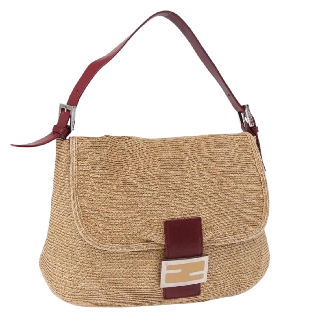 Fendi Mamma Baguette Rattan Shoulder Bag Beige Silver: Fendi Mamma Baguette Rattan Shoulder Bag Beige Silver Fendi Mamma Baguette shoulder bag in beige rattan with silver-tone accents. Made in Italy, this women's shoulder bag features the classic compact 