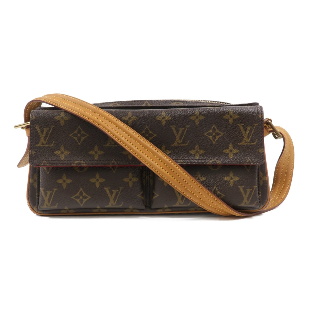 Louis Vuitton Viva Cite MM Monogram Shoulder Bag M51164: Louis Vuitton Viva Cite MM Monogram Shoulder Bag M51164 Louis Vuitton Viva Cite MM shoulder bag in brown Monogram PVC coated canvas with an adjustable shoulder strap and multiple pockets for organized