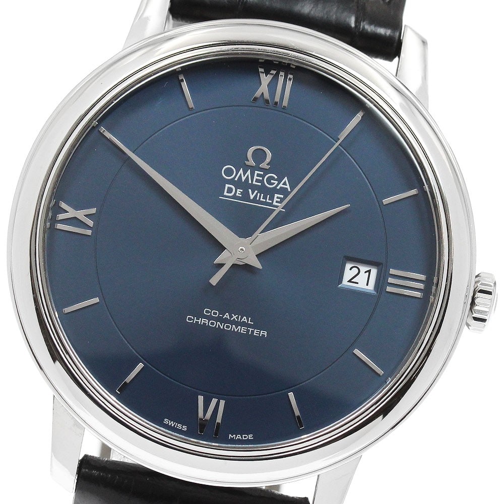 Omega De Ville Prestige Mens Automatic Date Watch Ref 424.13.40.20.03.001: Omega De Ville Prestige Mens Automatic Date Watch Ref 424.13.40.20.03.001 Omega De Ville Prestige wristwatch with automatic movement and date function. This men's watch features a navy dial, stainless