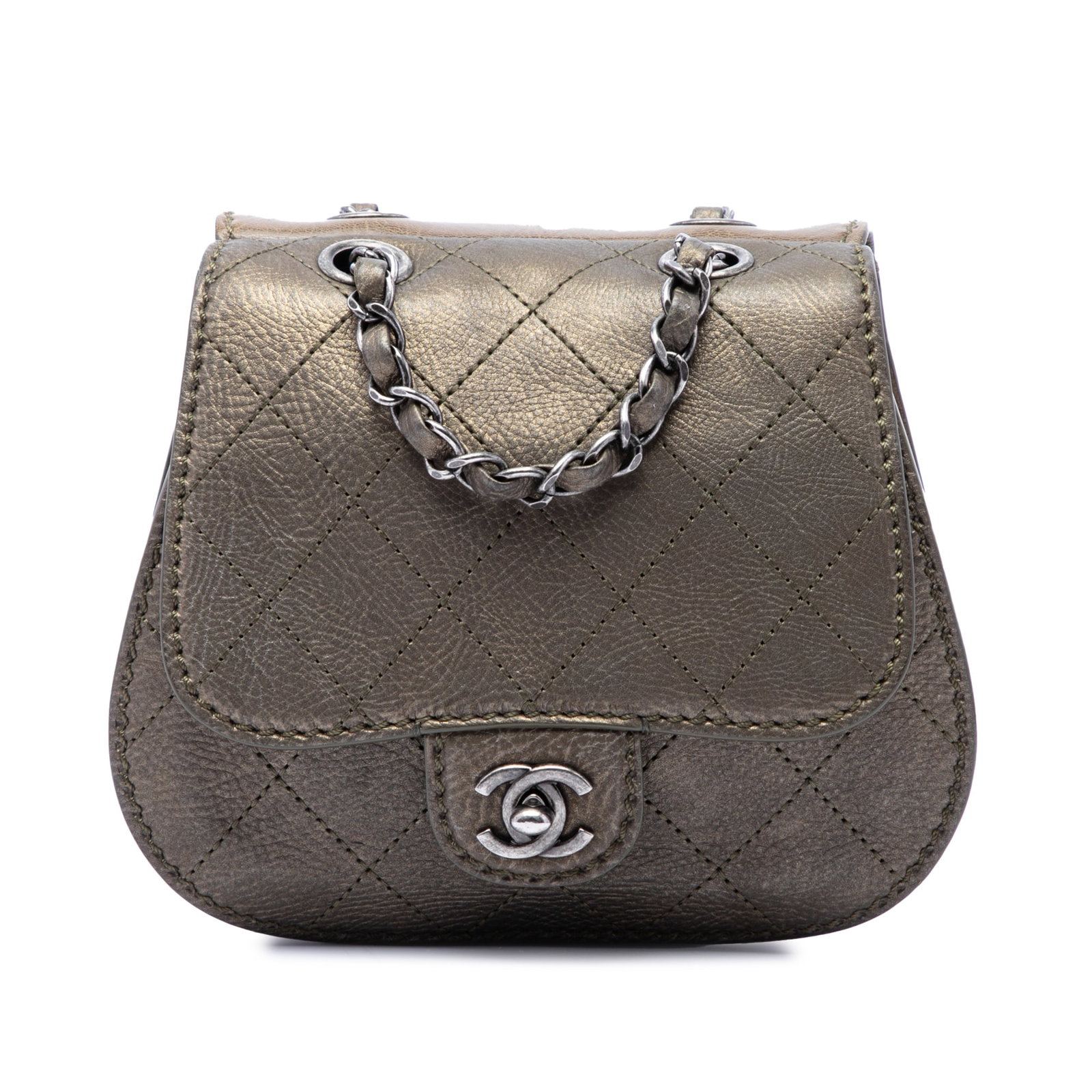 Chanel Coco Twin Flap Small Quilted Calfskin Crossbody Bag: Chanel Coco Twin Flap Small Quilted Calfskin Crossbody Bag A Chanel Small Quilted Calfskin Coco Twin Flap crossbody bag in brown glazed calfskin leather. This flap bag features a leather-woven chain l