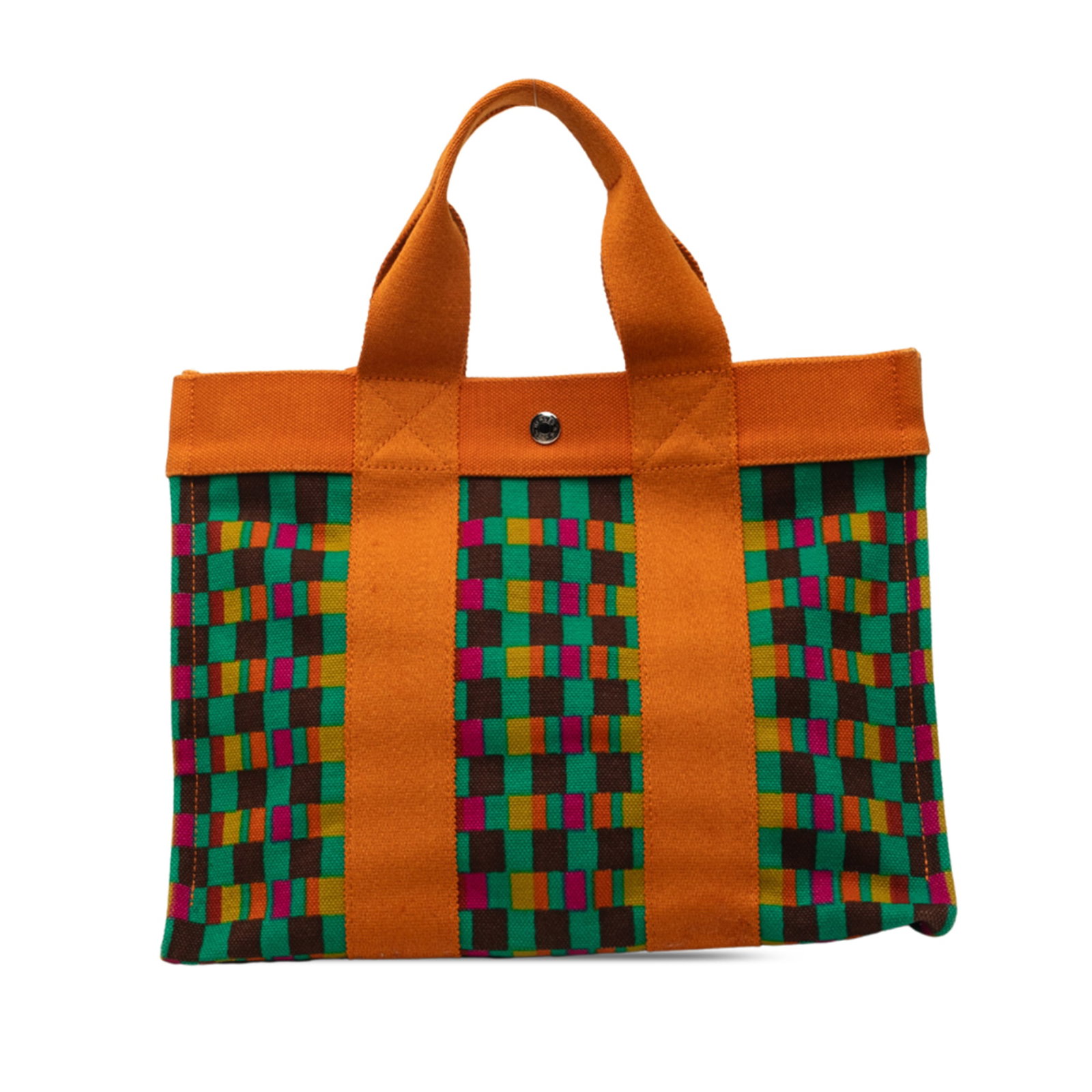 Hermes Fourre Tout MM Multicolor Printed Canvas Tote Bag: Hermes Fourre Tout MM Multicolor Printed Canvas Tote Bag Hermes Fourre Tout MM tote in multicolor printed canvas with a top clasp closure, interior slip pockets, and an interior pouch. Made in France.