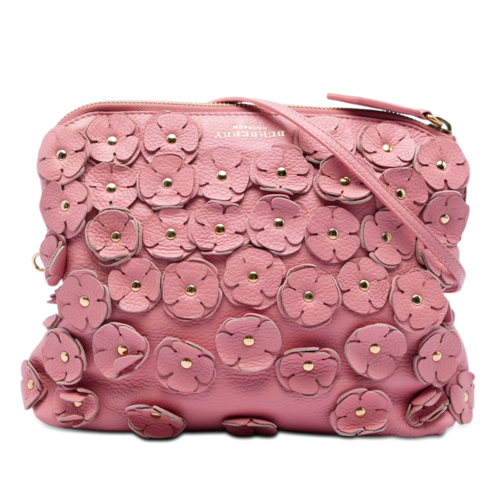 Burberry Prorsum Petal Leather Crossbody Bag Pink Foldover Flap (1 of 5)