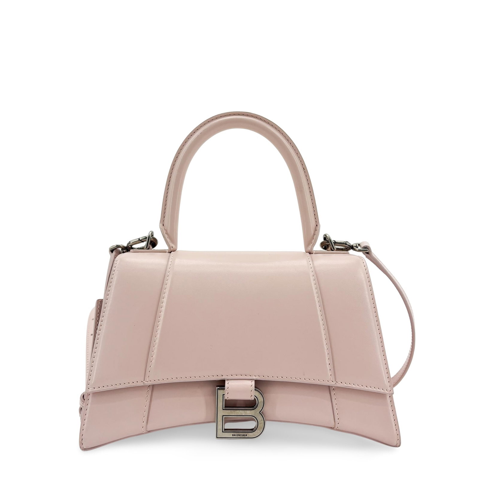 Balenciaga Hourglass Top Handle Pink Leather Handbag (1 of 18)