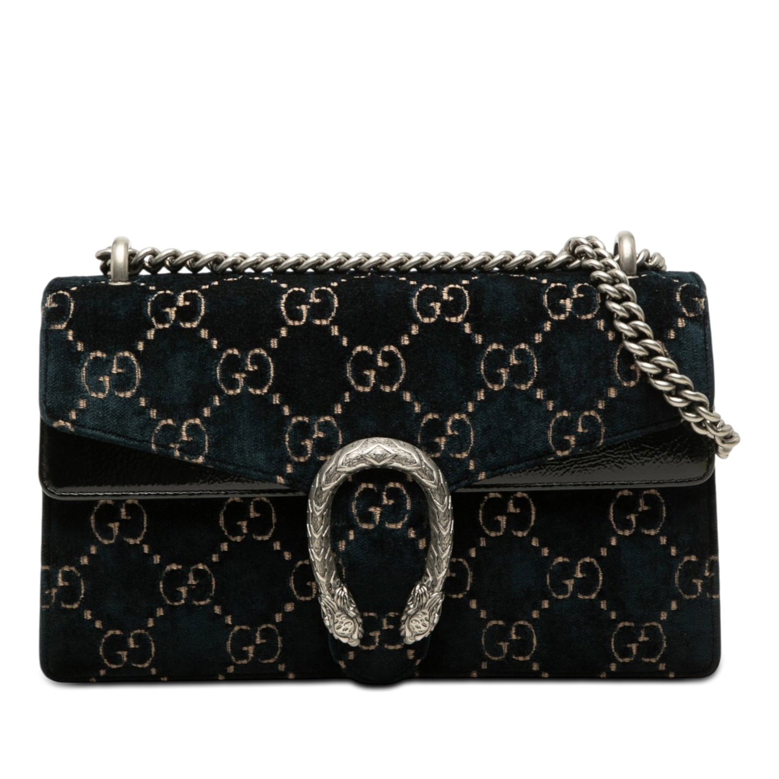 Gucci Dionysus Medium GG Velvet Shoulder Bag Blue (1 of 6)