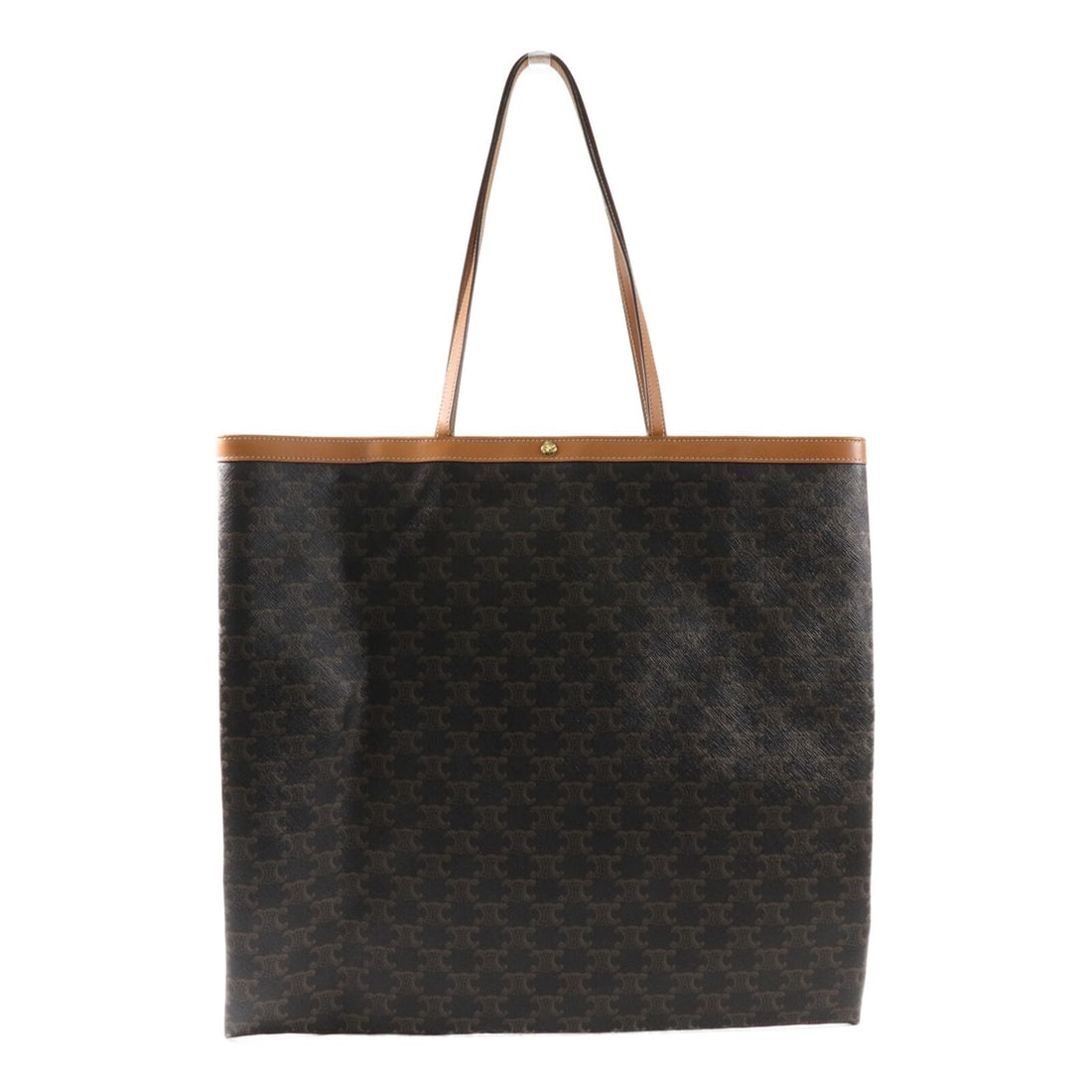 CELINE Large Flat Shopping Tote Brown Canvas Bag (1 of 15)