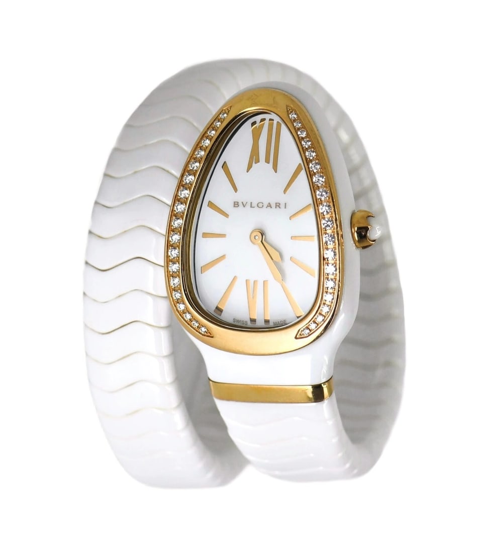 Bvlgari Serpenti Spiga 102613 women's ceramic diamond wristwatch (1 of 6)