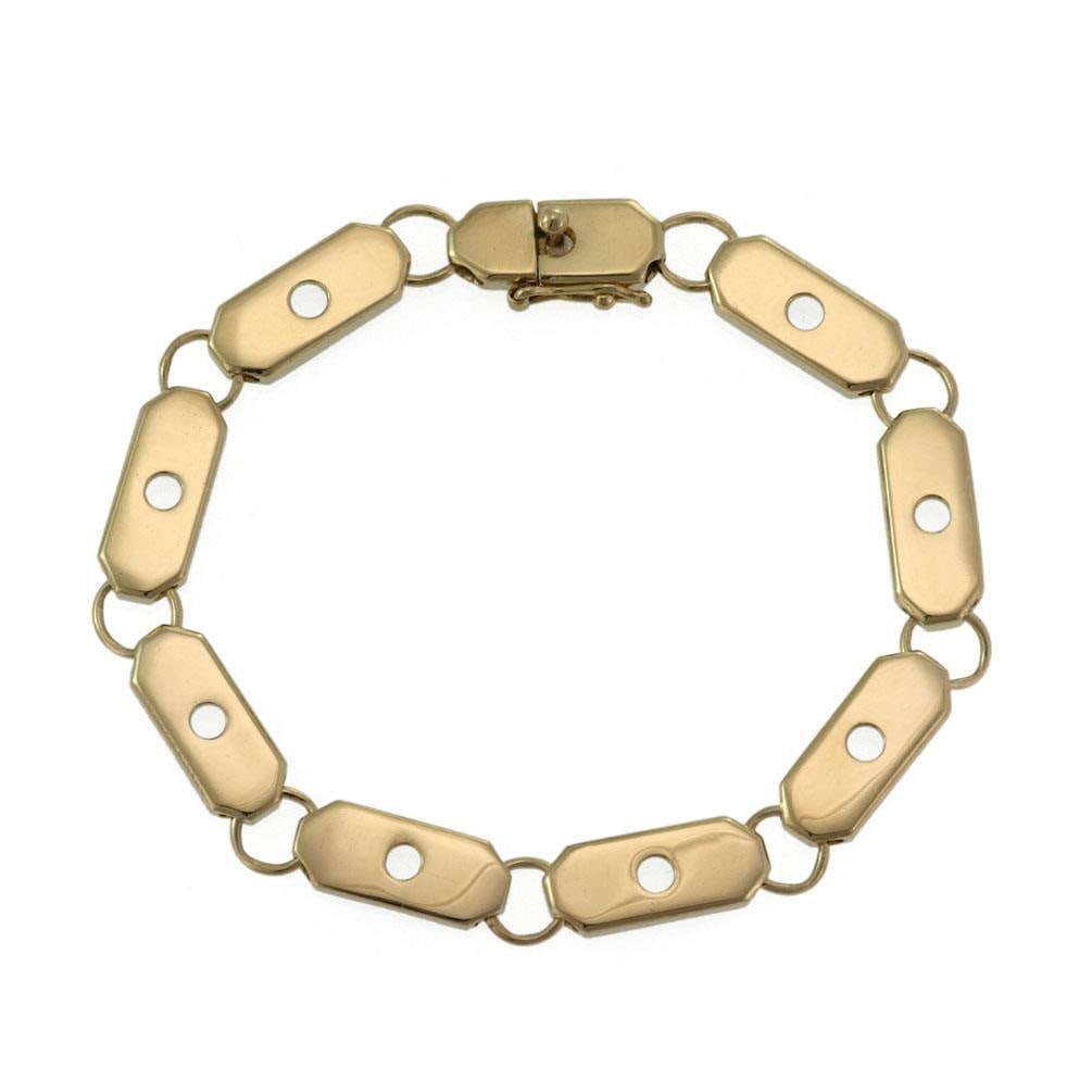 Henry Dunay 18k Yellow Gold Bar Link Bracelet Signed 8.25" (1 of 4)