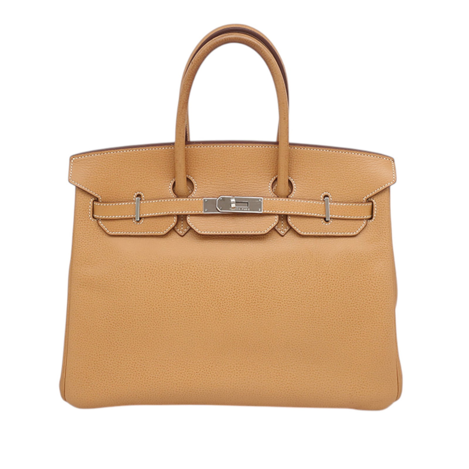 Hermes Birkin 35 Retourne Togo Leather Handbag: Hermes Birkin 35 Retourne Togo Leather Handbag Hermes Birkin Retourne 35 crafted in Togo leather with rolled leather handles, a front flap with turn-lock closure, and an interior with open and zip poc