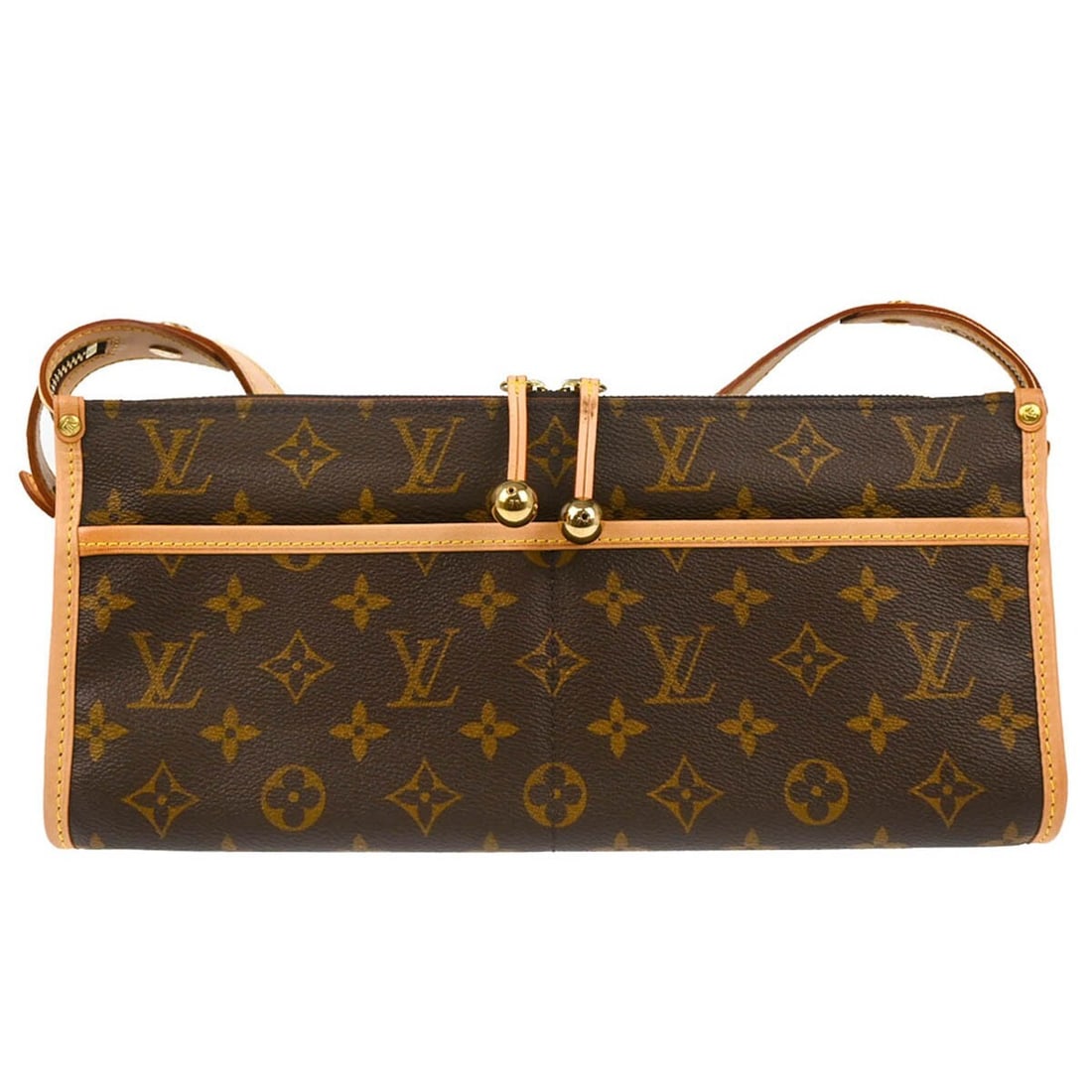Louis Vuitton Popincourt Long Monogram Shoulder Bag Brown M40008: Louis Vuitton Popincourt Long Monogram Shoulder Bag Brown M40008 Vintage Louis Vuitton Popincourt Long shoulder bag in brown Monogram canvas with leather trim. This medium bag features a zip closure, 