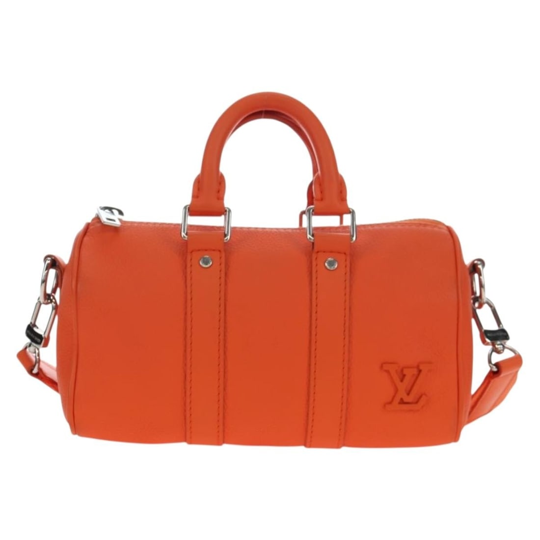 Louis Vuitton City Keepall Orange Leather Handbag 21cm x 12cm x 9cm: Louis Vuitton City Keepall Orange Leather Handbag 21cm x 12cm x 9cm Limited Edition Louis Vuitton City Keepall in orange leather. This bag is presented in very good condition with light rubbing to the
