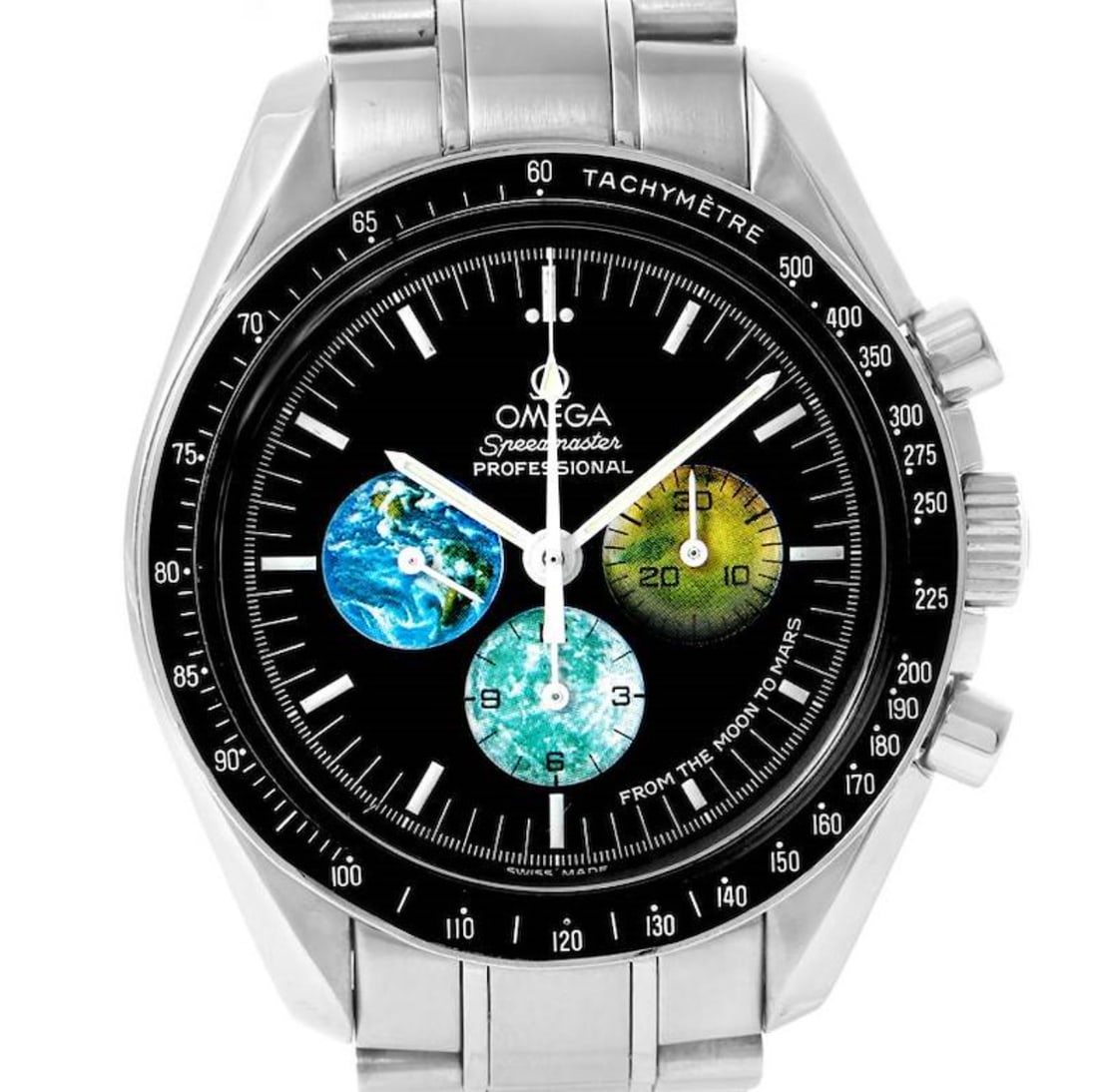 Omega 3577.50 Speedmaster Moon to Mars mens steel bracelet watch (1 of 6)
