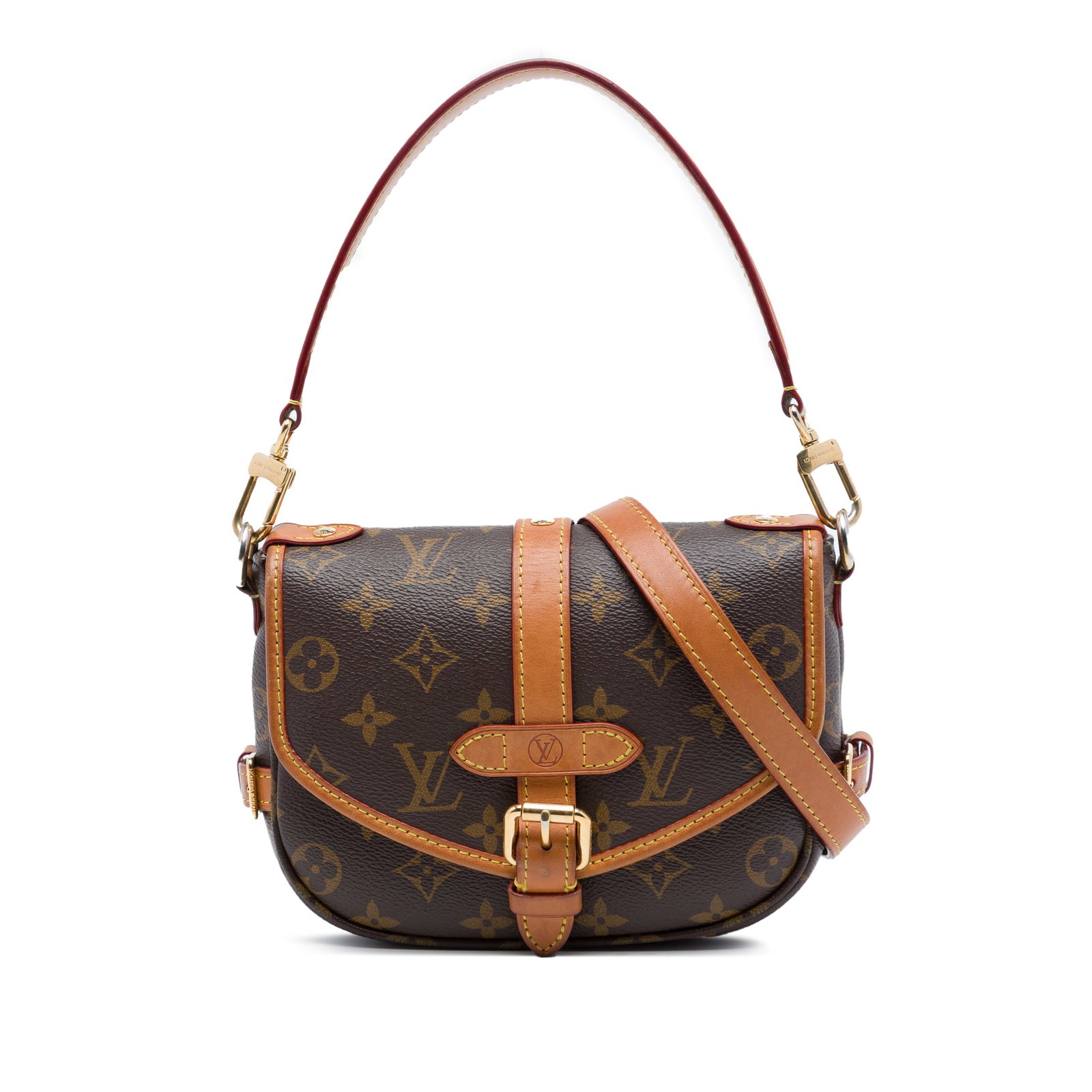Louis Vuitton Saumur BB Monogram Shoulder Bag Brown: Louis Vuitton Saumur BB Monogram Shoulder Bag Brown Louis Vuitton Monogram Saumur BB shoulder bag crafted with a monogram canvas body and vachetta leather trim. It features a flat vachetta leather han