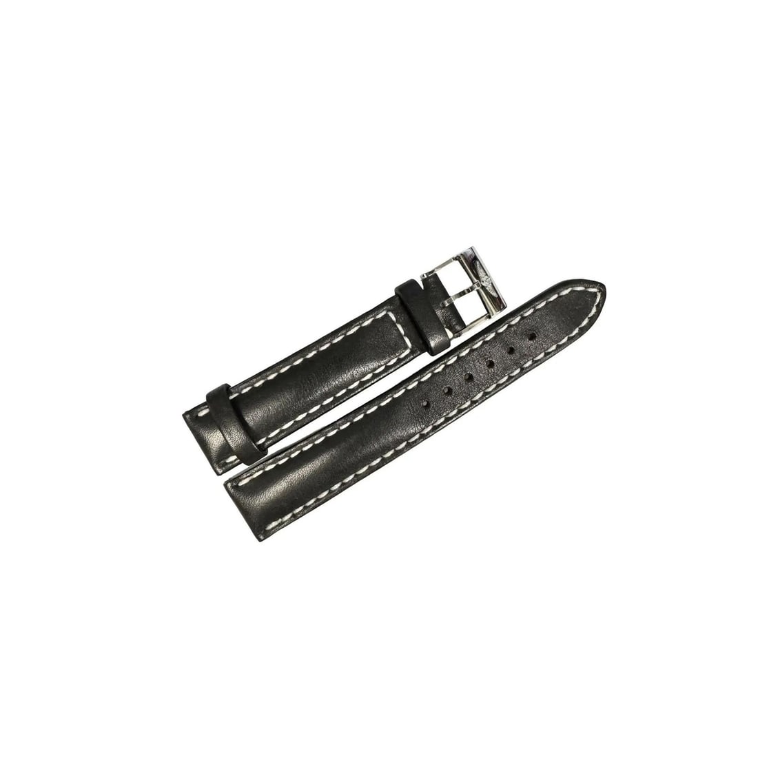 Breitling 18mm Black Leather Two-Piece Watch Strap Unworn: Breitling 18mm Black Leather Two-Piece Watch Strap Unworn Enhance your watch with this luxurious Breitling black leather strap, designed for both style and comfort. This two-piece wristwatch band feat