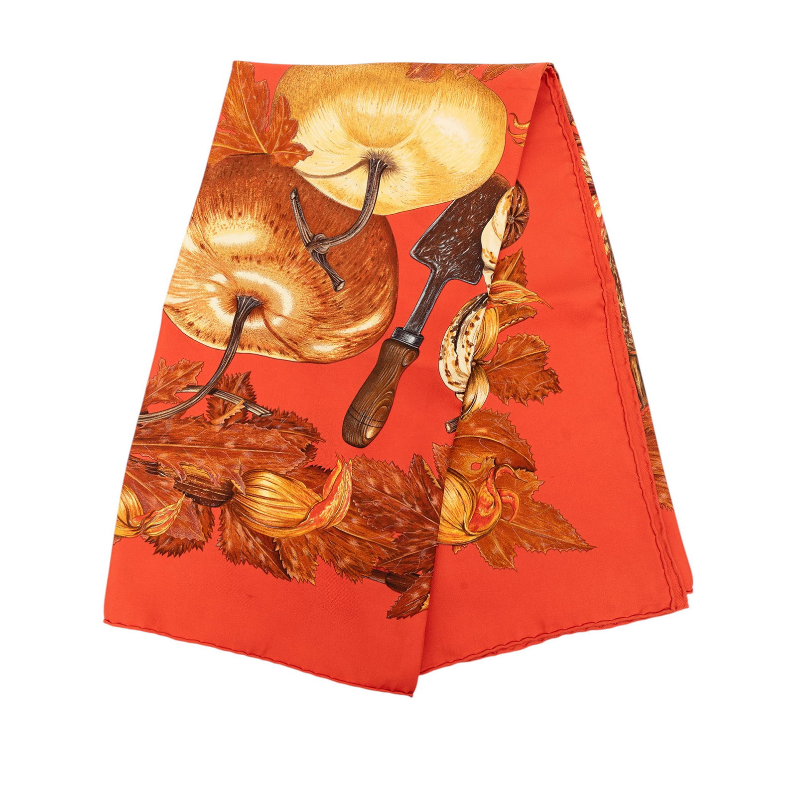 Hermes Citrouilles et Coloquintes 90 Silk Scarf Orange (1 of 10)
