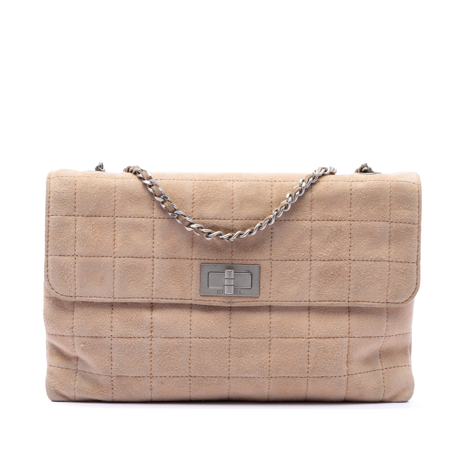 Chanel Mademoiselle Turnlock Flap Choco Bar Suede Shoulder Bag (1 of 6)