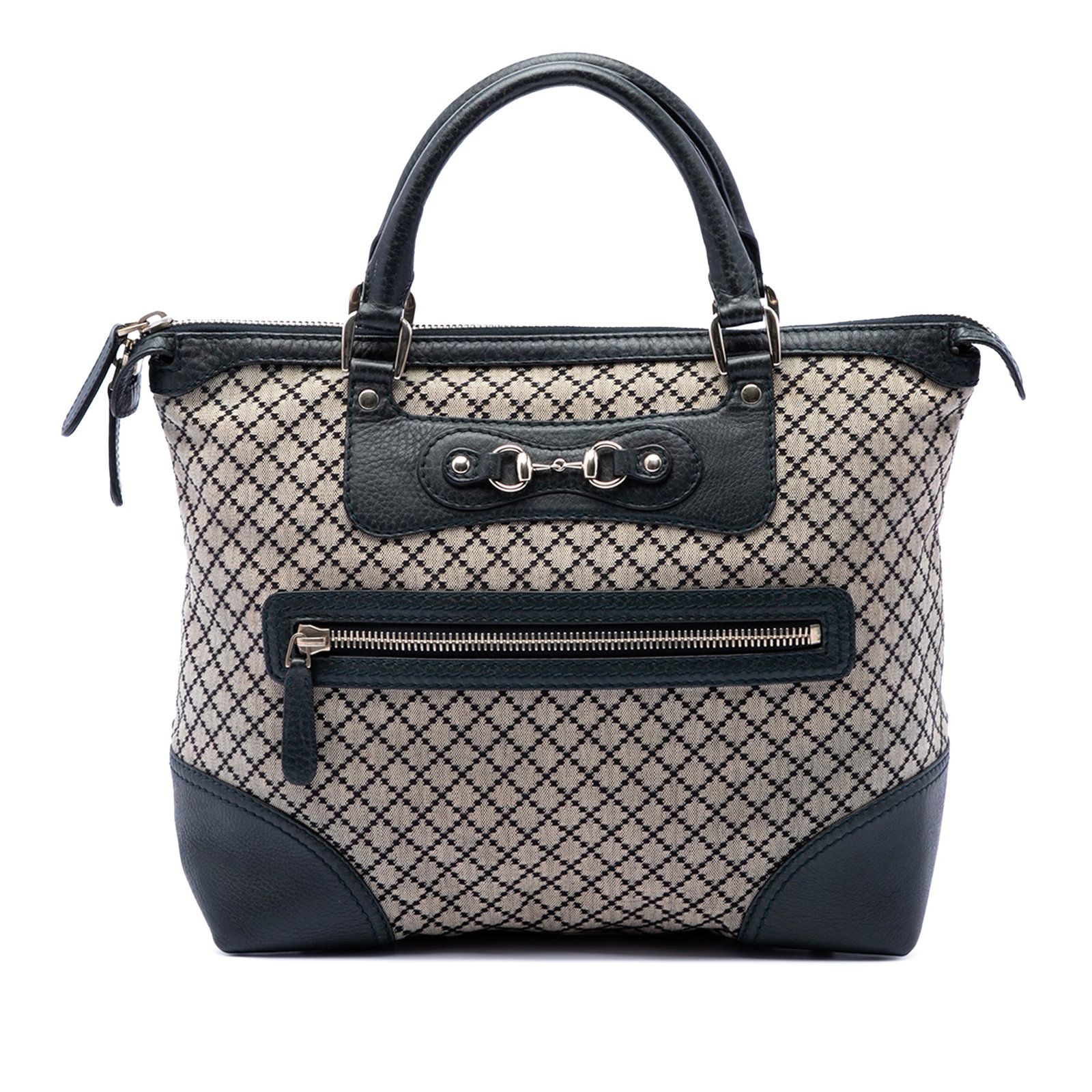 Gucci Catherine Tote Beige Diamante Canvas and Leather Trim: Gucci Catherine Tote Beige Diamante Canvas and Leather Trim A Gucci Catherine Tote in beige Diamante canvas with leather trim and rolled leather handles. The bag features a two-way top zip closure, an